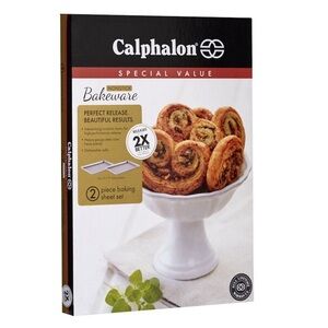 NIB Calphalon Nonstick 2-Piece Carbon Steel Baking Sheet Set